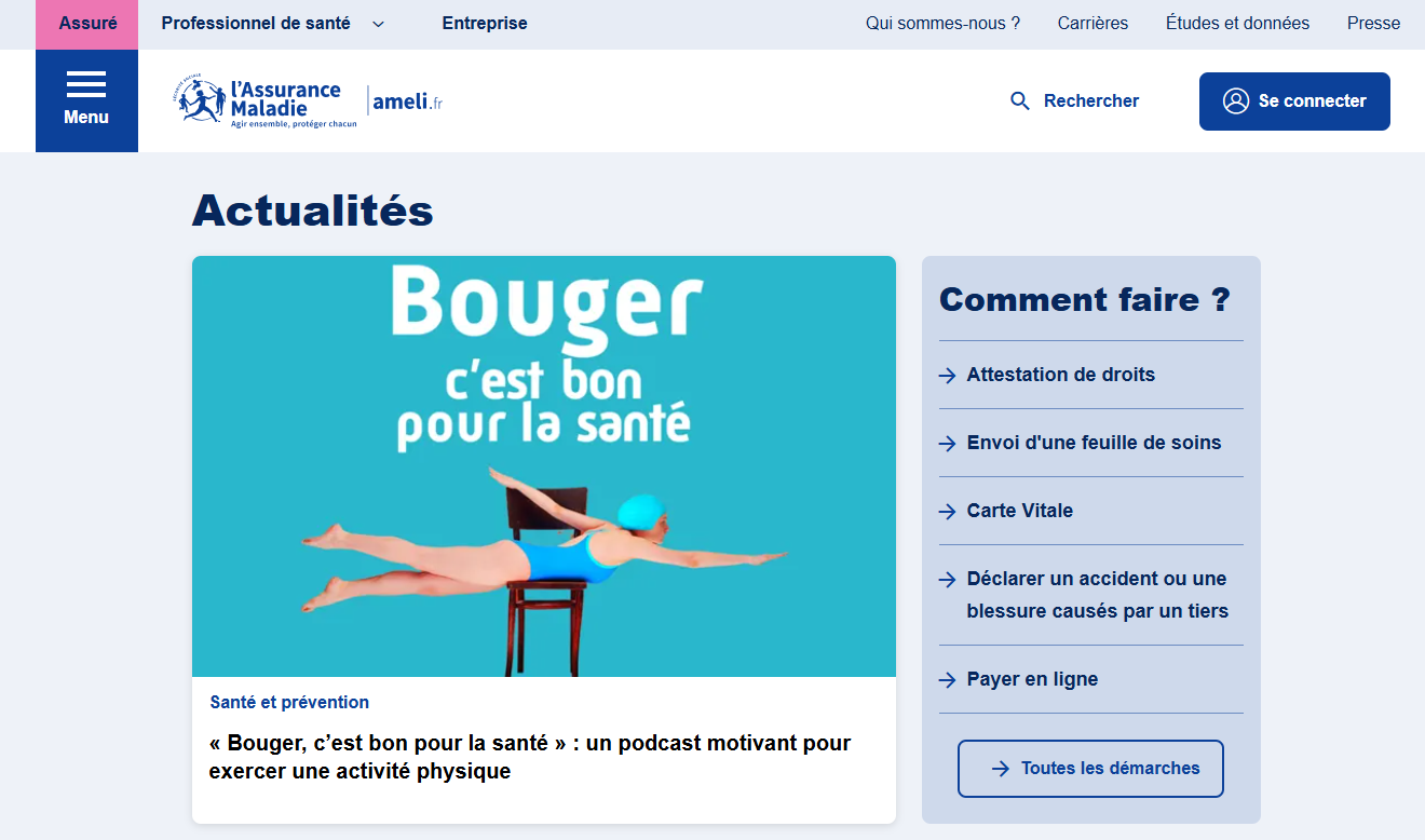 Envoyer feuille de soin sur Ameli